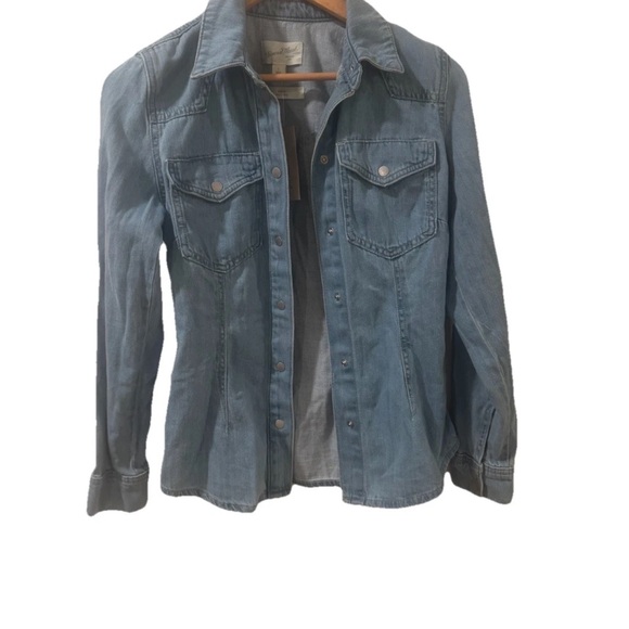 *NWT* UNIVERSAL THREAD Denim Shirt Button Up Slim Fit Sz 2 Medium Wash Western - Picture 1 of 9